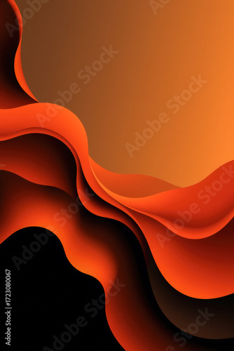 Abstract Orange and Brown Waves Background Design