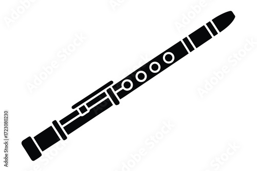 flute icon silhouette vector illustration