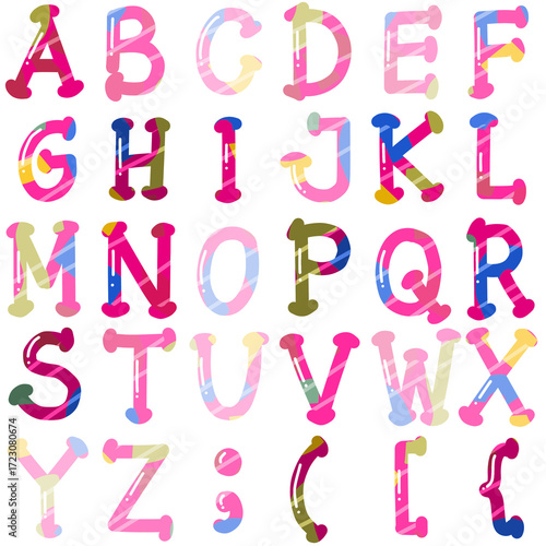 Colorful Artistic Alphabet Letter Set – Creative Decorative Font Design