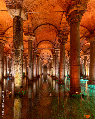 Photography Historical Basilica Cistern view in Istanbul