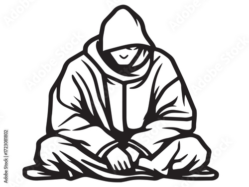 Elegant Homeless Icon in Clean Modern Minimal Vector Line Illustration