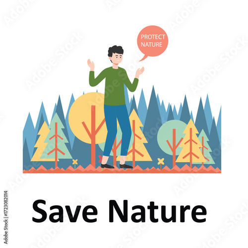 Save Nature Vector Illustration Which can easily edit or modify