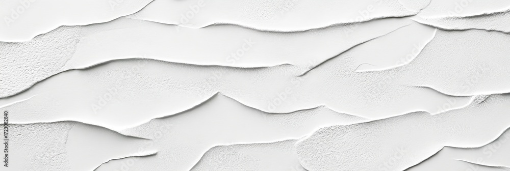 Fototapeta premium Abstract Rough White Plaster Wall Texture Background Featuring Uneven Ridges and Grooves Surface