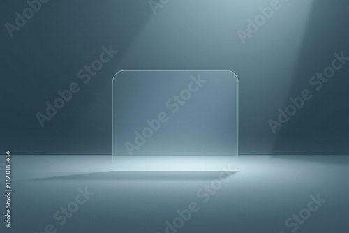 Empty Glass Display Showcase for Product Presentation