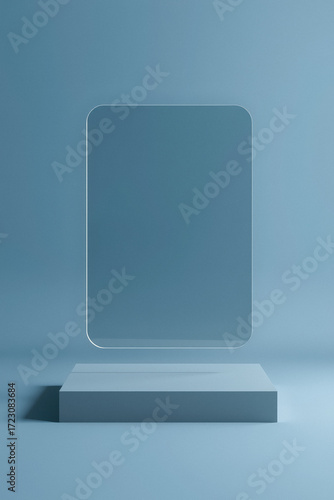 Modern Minimalist Display with Transparent Object