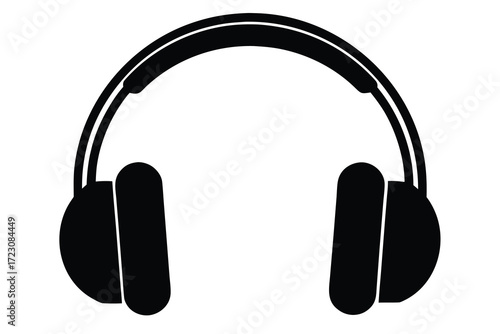 headphones icon silhouette vector illustration