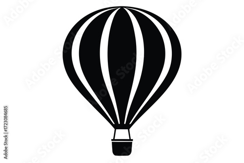 hot air balloon icon silhouette vector illustration