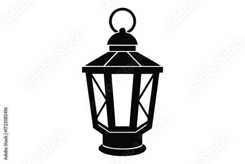 lantern icon silhouette vector illustration
