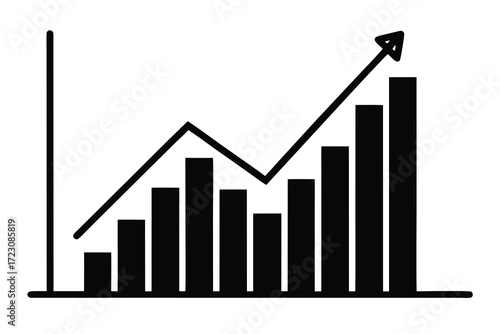 Free Download line graph icon silhouette vector illustration - GFXLoad