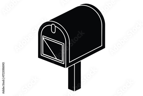 mailbox icon silhouette vector illustration