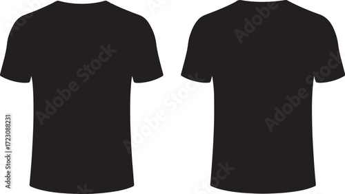 Illustration of two black tshirts isolated on white background