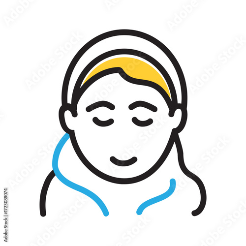 Vector multi color icon for Muslim girl