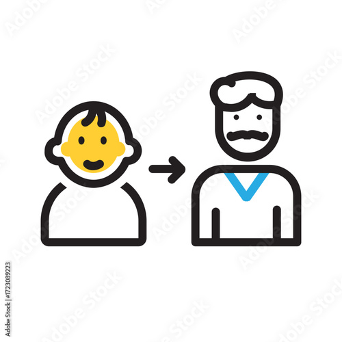 Vector multi color icon for Age