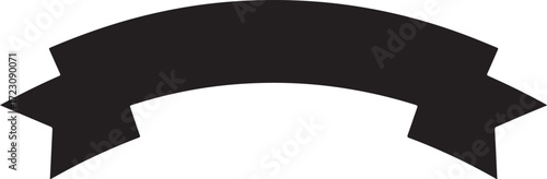 Illustration of black ribbon banner isolated on white background