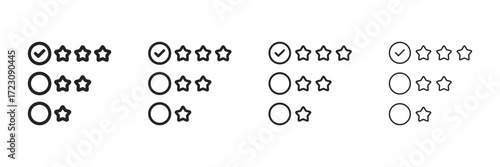 Score Icon Set With Multiple Line Styles Vector Illustration.