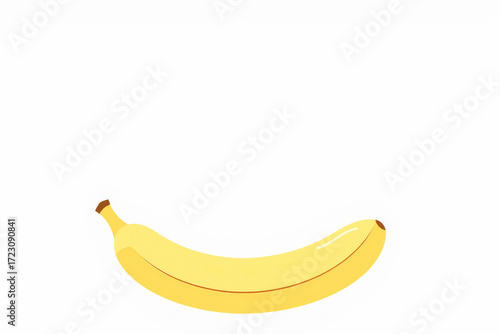 Single Yellow Banana Fresh Fruit Illustration
