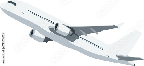 Vector Illustration of Commercial Jet Airplane