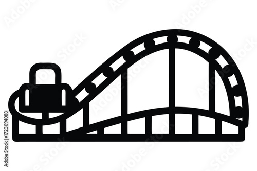roller coaster icon silhouette vector illustration