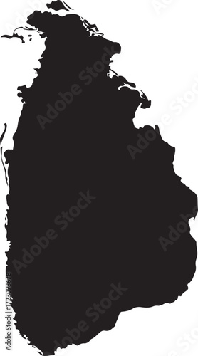 Silhouette map of sri lanka island country shape graphic symbol