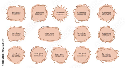 Discover elegant abstract shapes for modern design projects and stylish presentations with these versatile vector elements in soft, earthy tones