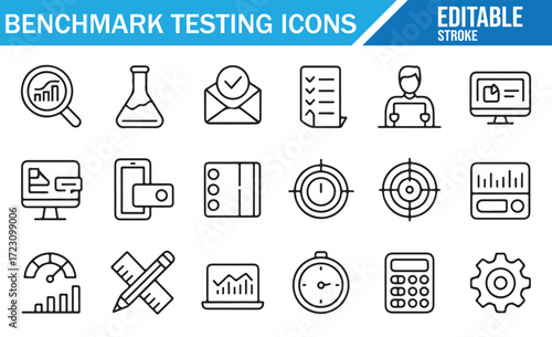 Analytics & Reporting Icons – Clean Outline UI Collection