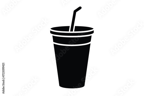 soda cup icon silhouette vector illustration