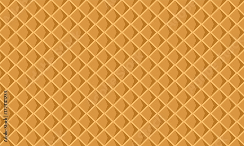 Waffle Cone Texture Seamless Background for Packaging. Crunchy Waffle Cone Seamless Texture Design