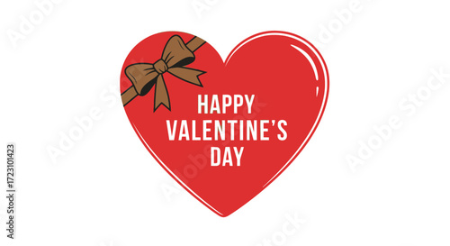 Celebrate Valentine's Day with a stunning heart design featuring a beautiful bow, perfect for romantic cards and gifts