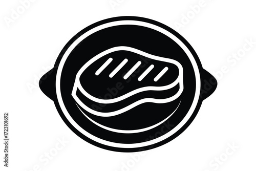 steak icon silhouette vector illustration