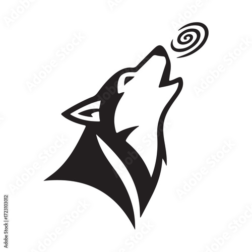 Obraz na plátně Abstract dog silhouette logo design, modern minimal vector