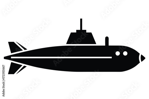 submarine icon silhouette vector illustration