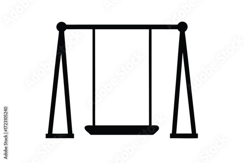 swing icon silhouette vector illustration