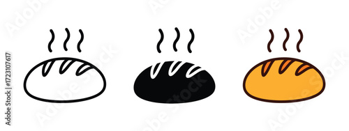 Freshly baked bread loaf icon vector. bakery menus, food blogs, and breakfast symbol. vector illustration.