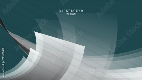 Background with floating wavy shapes in green tone
