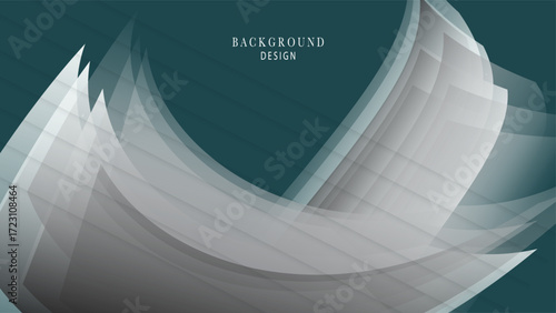 Background with floating wavy shapes in green tone