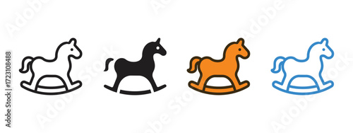 Rocking horse toy icon vector. playful designs and children's illustrations symbol. vector illustration.