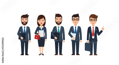 Diverse team of professionals illustration, representing corporate, business and achievement with