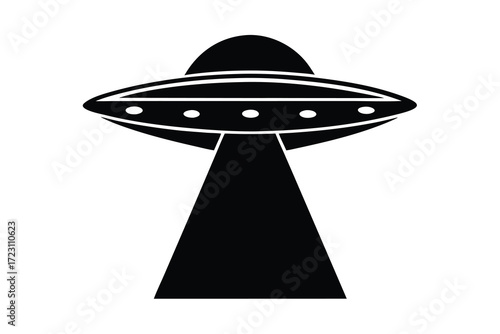 ufo icon silhouette vector illustration