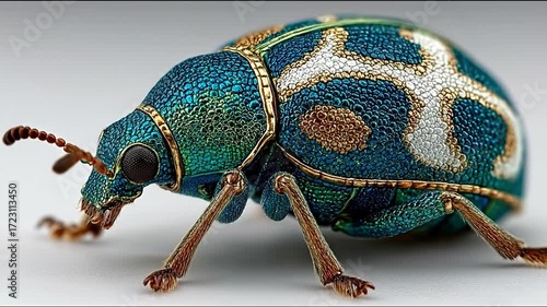 Colorful beetle macro photography