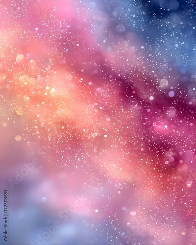 Colorful Abstract Cosmic Background with Glowing Bokeh Effect