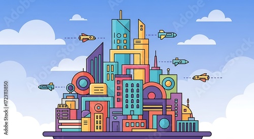 Cityscape Vector Graphics.