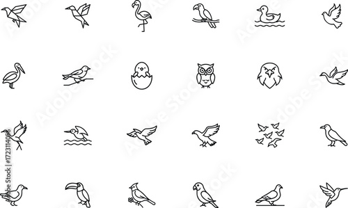 Bird Icon Vector for Wildlife and Nature Illustration