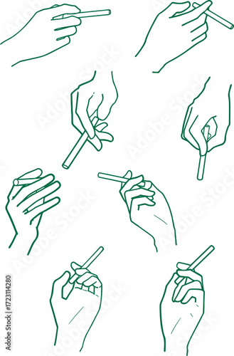 sketches of hands holding cigarettes sketches of hands holding cigarettes