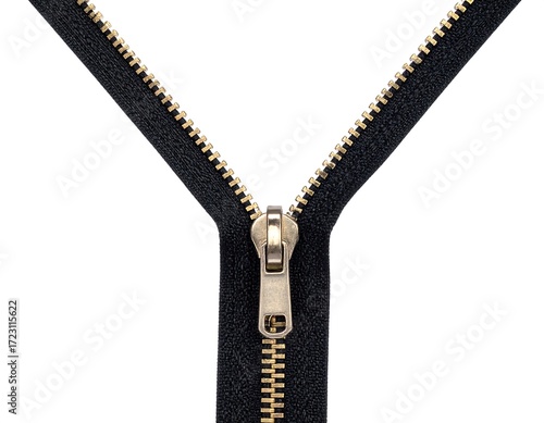 Close-up of a black zipper