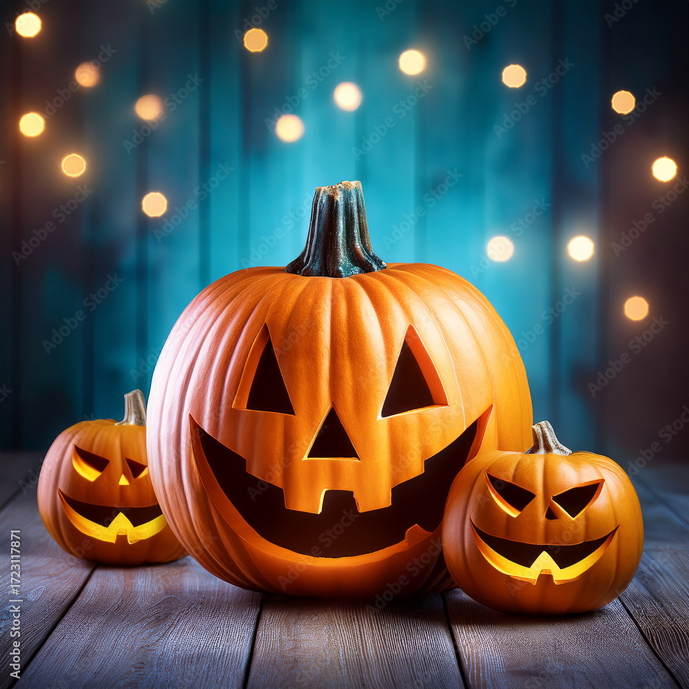 Fototapeta premium Imágenes de calabazas de halloween