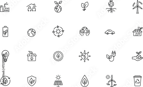 Ecology Icon Vector for Green Energy and Nature