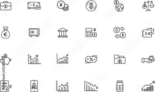 Economic Icon Vector for Finance and Business Growth