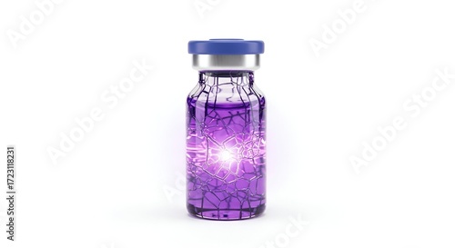 Cosmetic drug vial with glowing substance A visual representation of scientific innovation and healthcare advancements