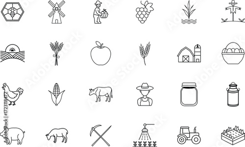 Farming Icon Vector for Agriculture and Rural Life