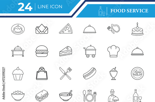 Food Service Icon Vector for Restaurant and Catering